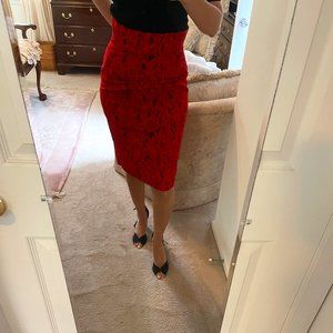 Red Bombshell Vintage 50s Wiggle Skirt XS